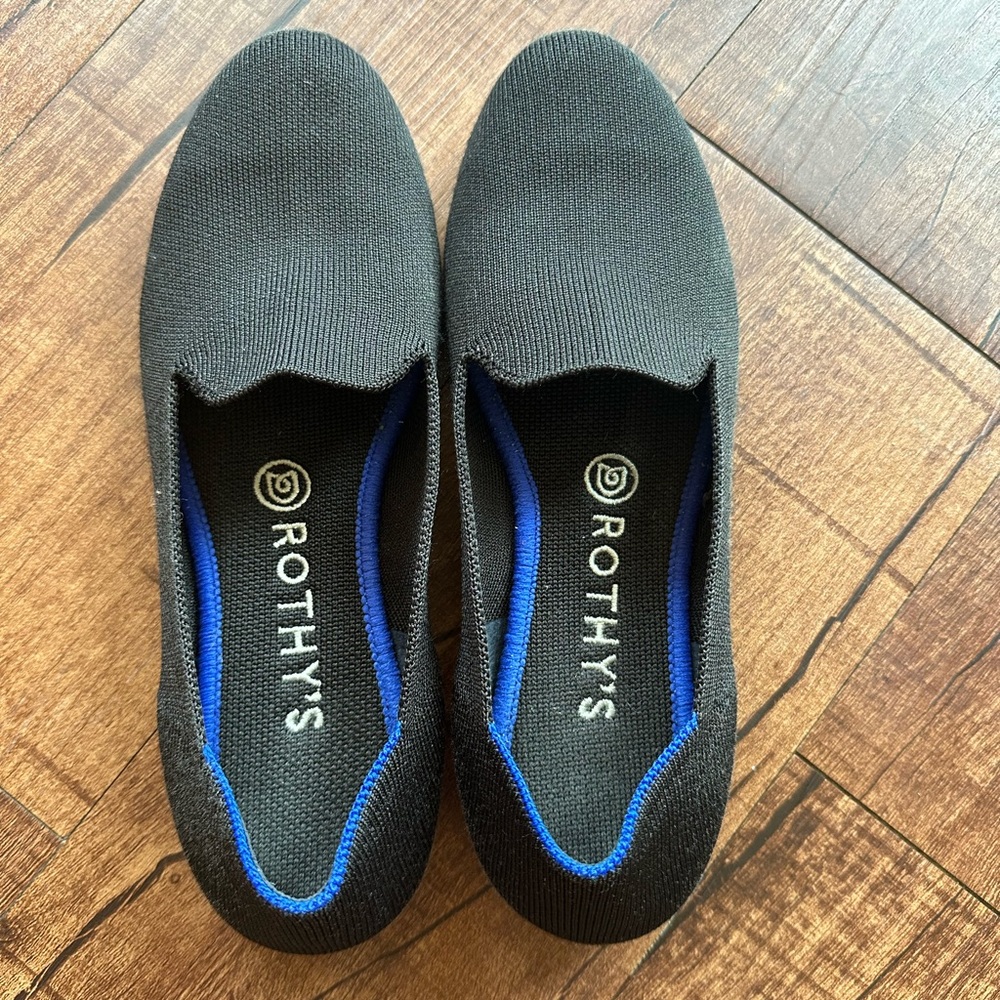 Rothy's The Loafer Black Solid Ballet Flat Classic Knit Size 8